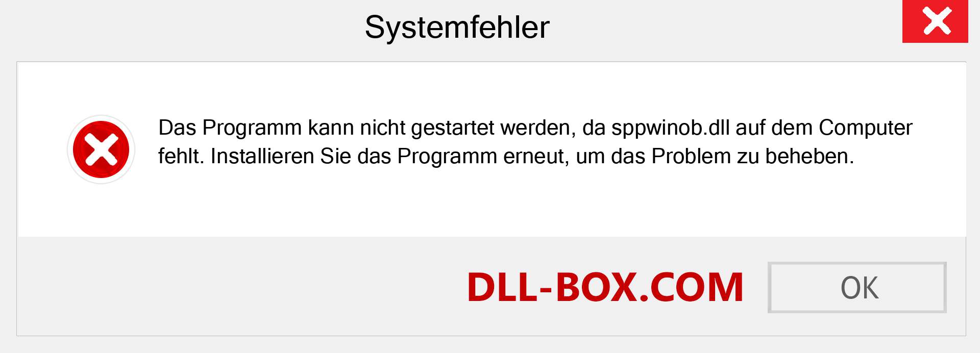 sppwinob.dll-Datei fehlt?. Download für Windows 7, 8, 10 - Fix sppwinob dll Missing Error unter Windows, Fotos, Bildern