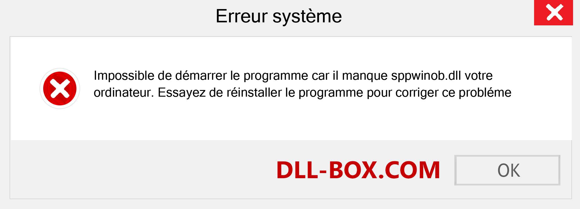 Le fichier sppwinob.dll est manquant ?. Télécharger pour Windows 7, 8, 10 - Correction de l'erreur manquante sppwinob dll sur Windows, photos, images